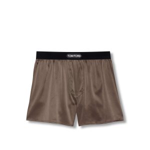 Bragas Tom Ford Silk Boxer Hombre Marrones | 235-IHOSGC