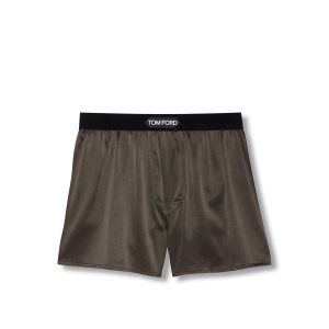 Bragas Tom Ford Silk Boxer Hombre Marrones Verde Oliva | 514-VMRTBI