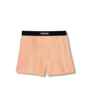 Bragas Tom Ford Silk Boxer Hombre Naranjas Claro | 123-LDETCV