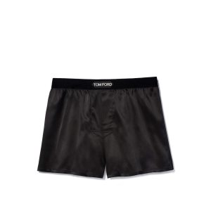 Bragas Tom Ford Silk Boxer Hombre Negras | 145-YJDKMV
