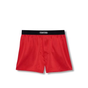 Bragas Tom Ford Silk Boxer Hombre Rojas | 634-FNUDTM