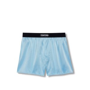 Bragas Tom Ford Silk Boxer Hombre Turquesa Claro | 530-ADXSKV