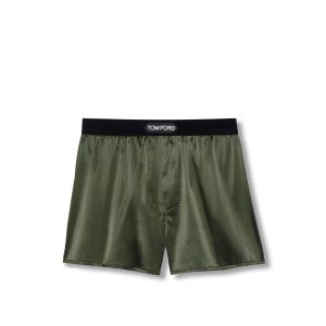 Bragas Tom Ford Silk Boxer Hombre Verde Menta | 417-KBLYGV