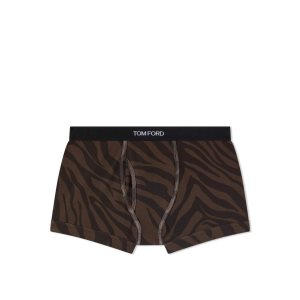 Bragas Tom Ford Zebra Algodon Boxer Hombre Beige | 987-SOQWCG