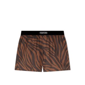 Bragas Tom Ford Zebra Silk Boxer Hombre Caramel | 562-HCNFSA