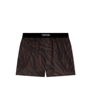 Bragas Tom Ford Zebra Silk Boxer Hombre Beige | 920-QEYVIK