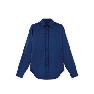 Camisas Tom Ford Charmeuse Fluid Fit Hombre Azules | 269-YHKMIO