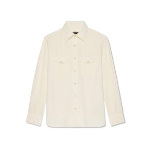 Camisas Tom Ford Japanese Mini Cord Slim Fit Barrel Cuff Hombre Naranjas Beige | 897-MHQOTG