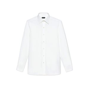 Camisas Tom Ford Poplin Classic Fit French Cuff Hombre Blancas | 170-OZSVLW