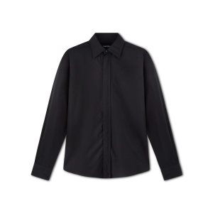 Camisas Tom Ford Poplin Fluid Fit Hombre Negras | 514-HEQABD