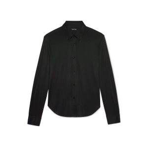Camisas Tom Ford Viscose Algodon Jersey Hombre Negras | 603-CYLVZK