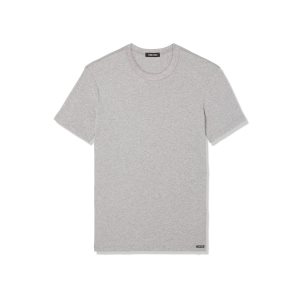 Camiseta Tom Ford Algodon Crewneck Hombre Gris | 186-FEGTSQ