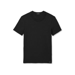 Camiseta Tom Ford Algodon Crewneck Hombre Negras | 189-OTBVJK