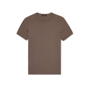 Camiseta Tom Ford Algodon Crewneck Hombre Marrones | 587-BMJNIV