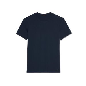 Camiseta Tom Ford Algodon Crewneck Hombre Azul Marino | 827-WPVALY