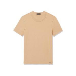 Camiseta Tom Ford Algodon Crewneck Hombre Beige | 862-RCMTKS