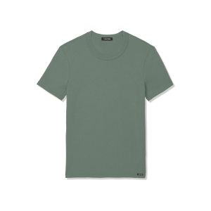 Camiseta Tom Ford Algodon Crewneck Hombre Seafoam | 867-QXZYUF