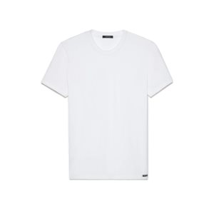 Camiseta Tom Ford Algodon Modal Crewneck Hombre Blancas | 279-RUXIPL