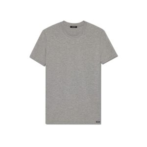 Camiseta Tom Ford Algodon Modal Crewneck Hombre Gris | 704-GFJQMU