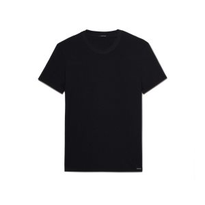 Camiseta Tom Ford Algodon Modal Crewneck Hombre Negras | 760-WBXYNA