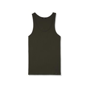 Camiseta Tom Ford Algodon Modal Rib Tank Hombre Verde | 193-WVSONY