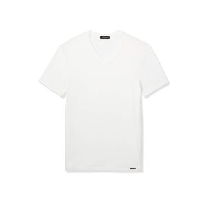 Camiseta Tom Ford Algodon V-neck Hombre Blancas | 026-FGOIPT