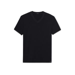 Camiseta Tom Ford Algodon V-neck Hombre Negras | 479-HWPFVU
