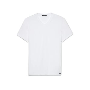 Camiseta Tom Ford Algodon V-neck Hombre Blancas | 964-JKRCAP