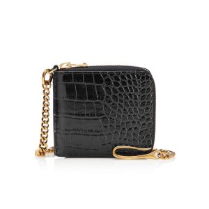 Carteras Pequeñas Tom Ford Alligator Chain Wallet Hombre Negras | 062-AMHOLK