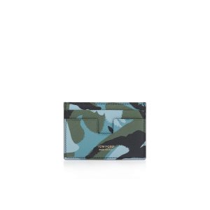 Carteras Pequeñas Tom Ford Camo Print Money Clip Cardholder Hombre Azules | 679-UEWOST