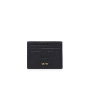 Carteras Pequeñas Tom Ford Grain Cuero Cardholder Hombre Negras | 930-AYMGJB