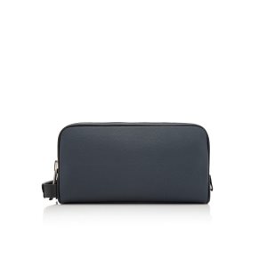 Carteras Pequeñas Tom Ford Grain Cuero Double Zip Hombre Azules | 956-IYMJWV