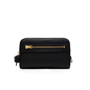 Carteras Pequeñas Tom Ford Grain Cuero Hombre Negras | 760-IYEQVF