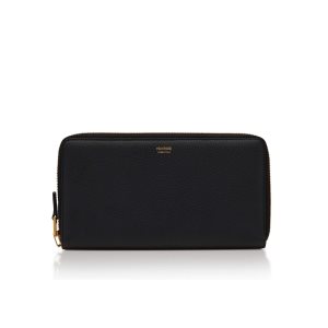 Carteras Pequeñas Tom Ford Grain Cuero Travel Wallet Hombre Negras | 930-STWDKV