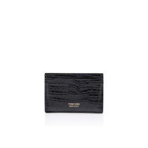 Carteras Pequeñas Tom Ford Printed Alligator Classic Cardholder Hombre Negras | 395-TJFZHD
