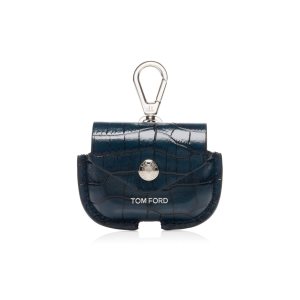 Carteras Pequeñas Tom Ford Printed Alligator Airpod Case Hombre Azules | 836-TJFPBS