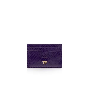 Carteras Pequeñas Tom Ford Printed Python Classic Tf Card Holder Mujer Moradas | 958-YVZRSW