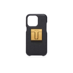 Carteras Pequeñas Tom Ford Small Grain Cuero 001 Iphone Xii Case Hombre Negras | 021-AGROPD