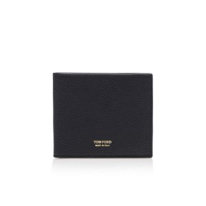Carteras Pequeñas Tom Ford Small Grain Cuero Bifold Wallet Hombre Negras | 076-OZASYX