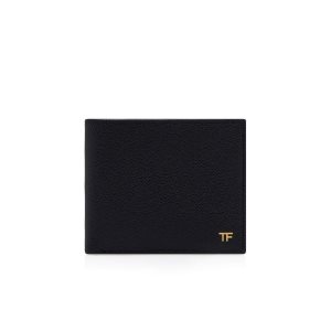 Carteras Pequeñas Tom Ford Small Grain Cuero Bifold Wallet Hombre Negras | 372-HMLBUX