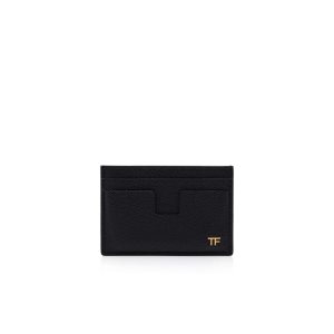 Carteras Pequeñas Tom Ford Small Grain Cuero Cardholder Hombre Negras | 436-DMOUKE