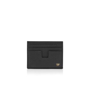 Carteras Pequeñas Tom Ford Small Grain Cuero Cardholder Hombre Negras | 457-QBNXYM