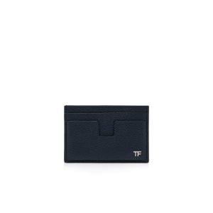 Carteras Pequeñas Tom Ford Small Grain Cuero Classic Cardholder Hombre Azules | 502-ETHJXK