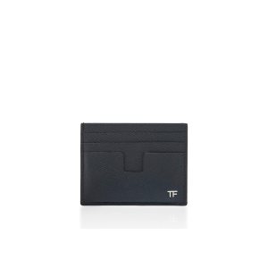 Carteras Pequeñas Tom Ford Small Grain Cuero Cardholder Hombre Azules | 561-VDXUBS