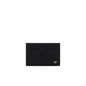 Carteras Pequeñas Tom Ford Small Grain Cuero Classic Cardholder Hombre Negras | 574-CNSFKE