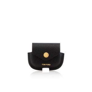 Carteras Pequeñas Tom Ford Small Grain Cuero Airpod Case Mujer Negras | 859-JBCKEH