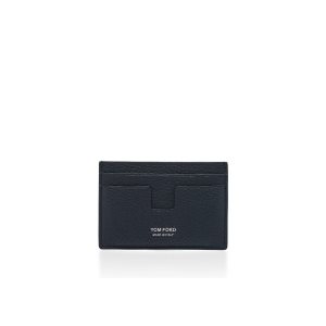 Carteras Pequeñas Tom Ford Soft Grain Cuero Classic Cardholder Hombre Azules | 503-XFPUQT