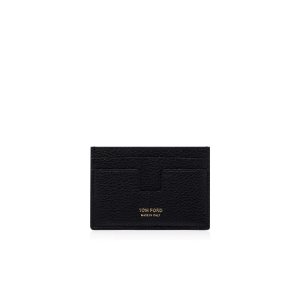 Carteras Pequeñas Tom Ford Two-tone Grain Cuero Classic Cardholder Hombre Negras Marrones | 489-NLQHYG
