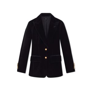 Chaquetas Tom Ford Algodon Velvet Mujer Negras | 612-DVXQGR