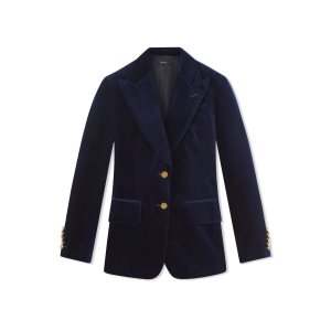 Chaquetas Tom Ford Algodon Velvet Mujer Ink | 917-MTBRYA